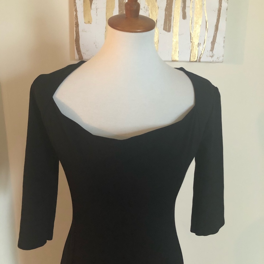 ASOS Classy Chic Black 3/4 Sleeve Midi Dress - Picture 3 of 7